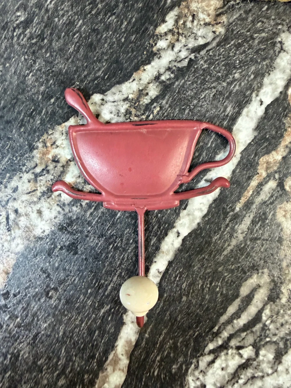 Vintage Style Red Metal Wall Hook
